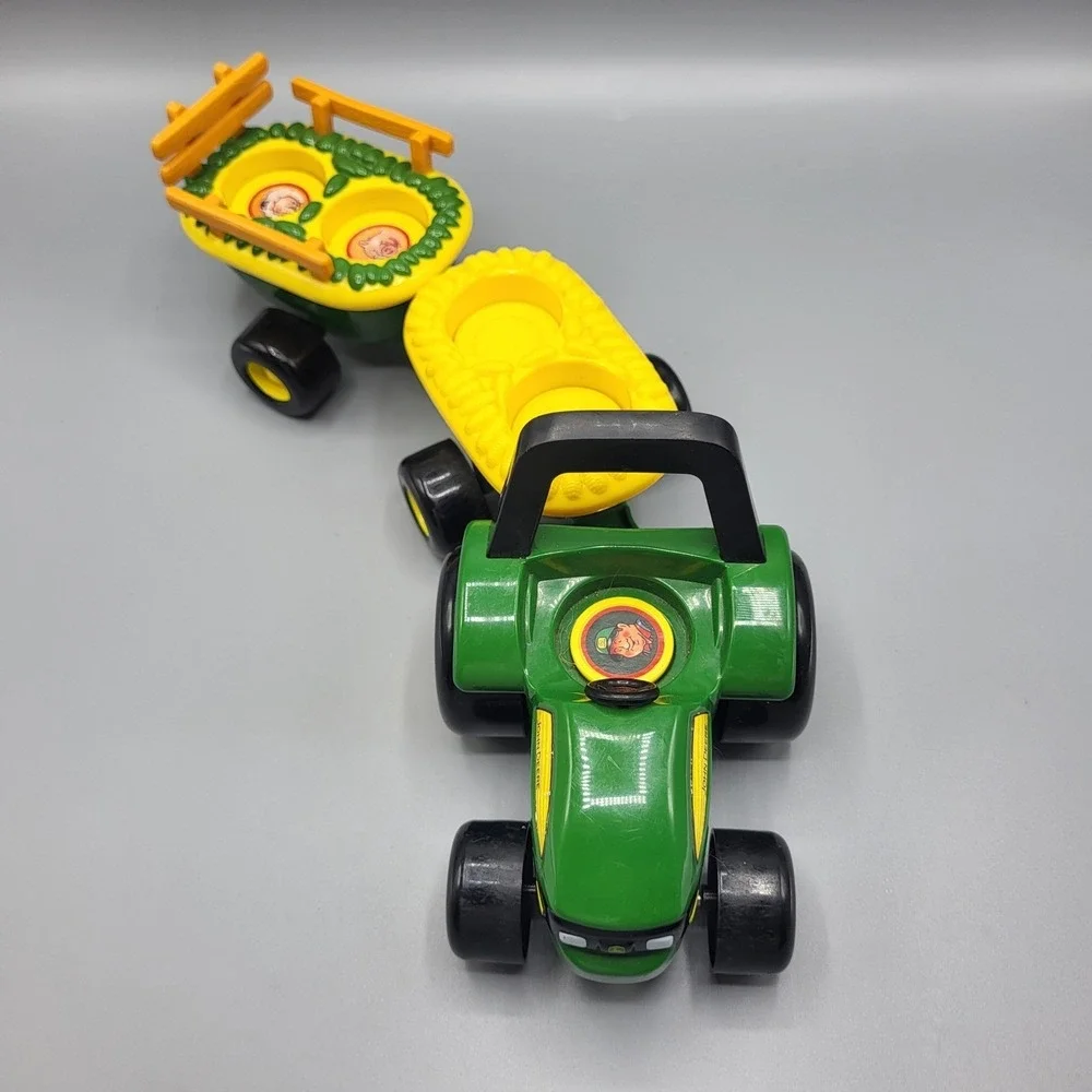 John Deere Animal Sounds Hayride Tractor Toy Kids Green Yellow Works